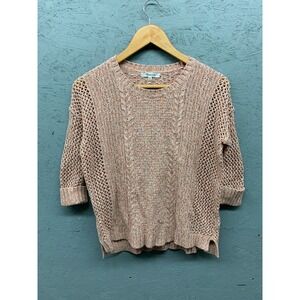 Madewell Women's‎ Sweater XXS Multicolor Open Knit Short Sleeve Cotton Blend